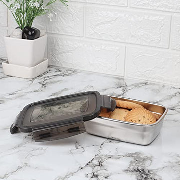 Lunch Box, Rectangle Container with Lock Lid - 550ml