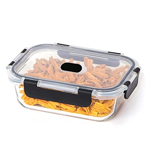 Black, Oven Safe Glass Container with Detachable 1500 ML
