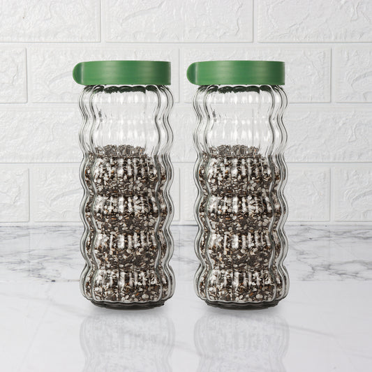 Femora Glass Jar With Screw On Metal Lid - Transparent , Scratch Resistant,  Storage For Dry Kitchen Items, 500 ml