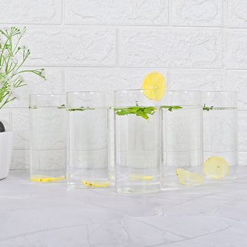 Femora Borosilicate Glass Set of 6 pcs Transparent Drinking Glass, Tumblers for Water, Cold Drinks, Juice Glass, Microwave & Dishwasher Safe | for Daily use & Gifting Capacity- 350ml (BPA Free)