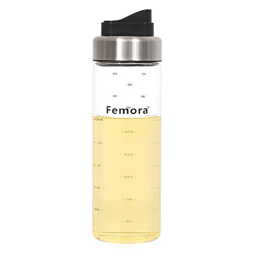 Femora High Borosilicate Glass with Auto Flip Stainless Steel Spout Oil Bottle 500 ML