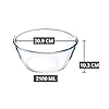 Femora Borosilicate Glass Mixing Bowl with Lid, 4 Pcs Set (400ml, 1050ml, 1650ml & 2100ml), Serving Bowl, Kitchen, Oven & Microwave, Dishwasher and Freezer Safe, Scratch Resistant, Round, Transparent