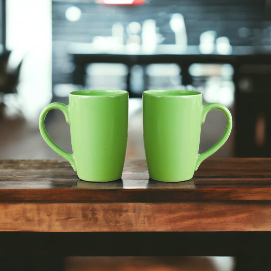 Premium Green Ceramic Coffee Mug Set of 2, 360ML, Femora
