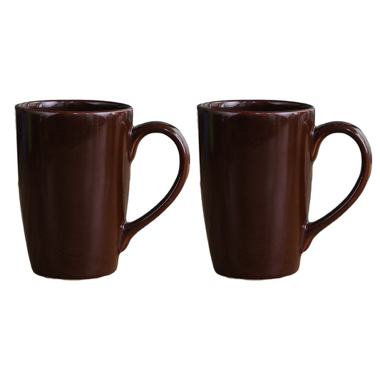 Premium Brown Ceramic Coffee Mug Set of 2, 360ML, Femora
