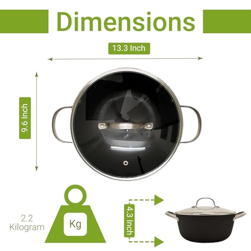 Femora Nonstick Cast Iron 2 Pc Cookware Set, 24 cm Casserole, 20 cm Frypan, 50% Lighter Weight