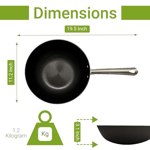 Femora Nonstick Cast Iron 2 Pc Cookware Set, 28 cm Wok, 24 cm Frypan, 50% Lighter Weight