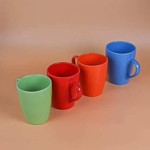 Ceramic Multicolor Coffee  Mug , 360 ML, Set Of 4, Femora