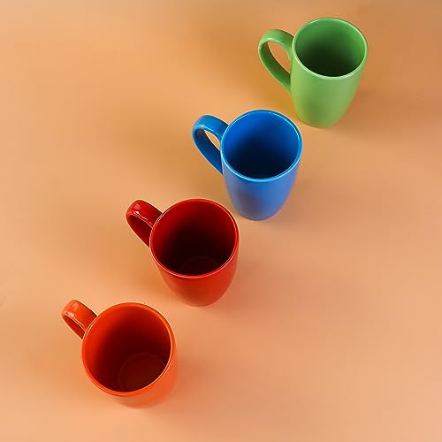 Ceramic Multicolor Coffee  Mug , 320 ML, Set Of 4, Femora