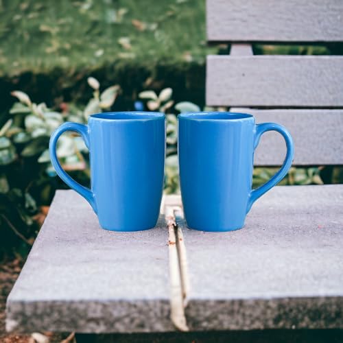 Premium Blue Ceramic Coffee Mug Set of 4, 360ML, Femora