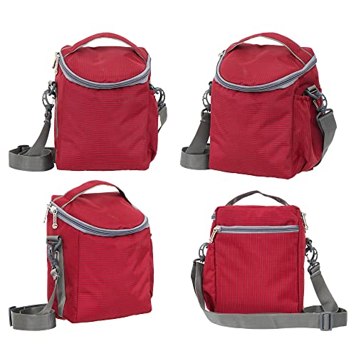 Borosilicate Glass Lunch Box Red Canvas Bag Femora, 400 ML, 620 ML, 3 Pcs
