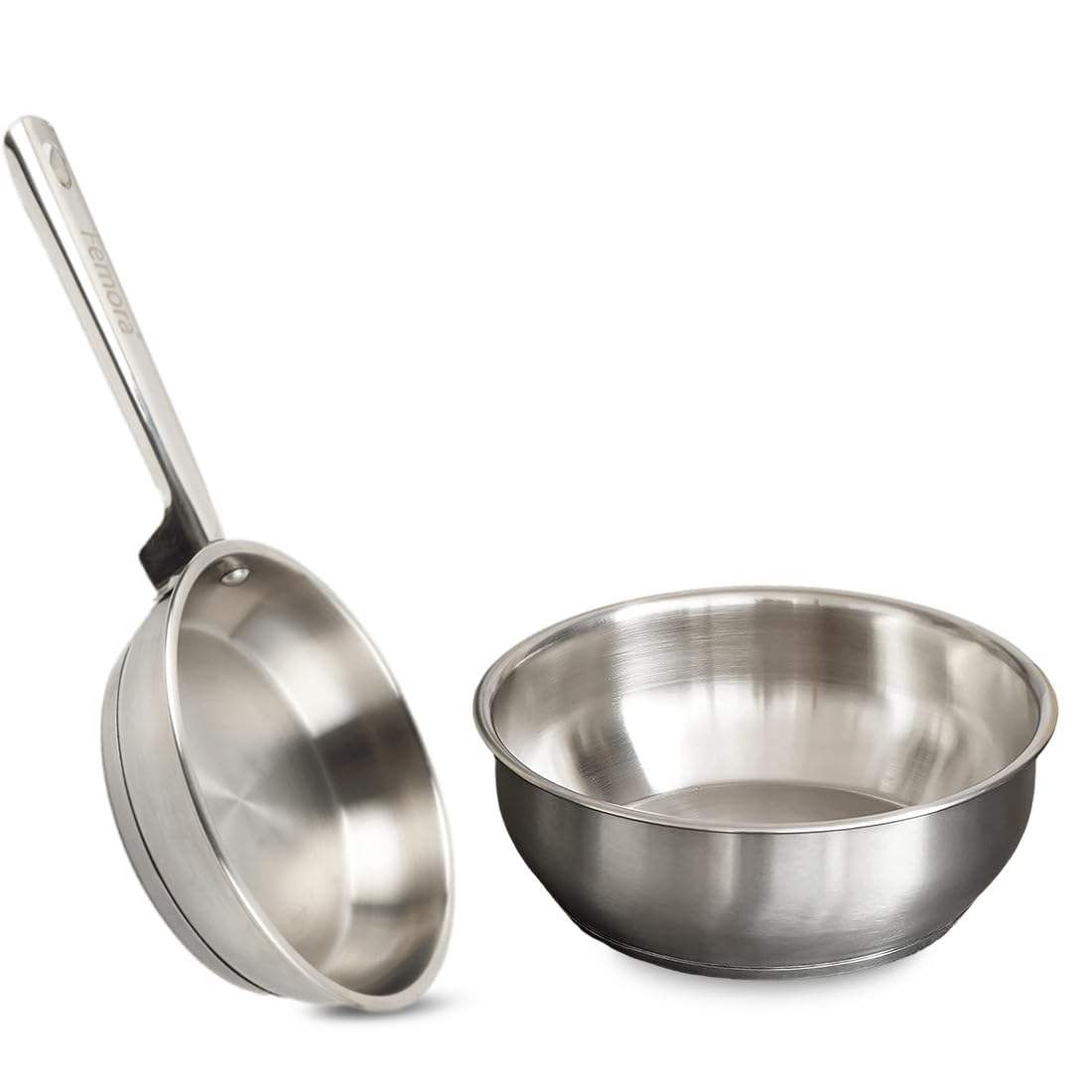 Femora Triply Stainless Steel 2 Pc Cookware Set, 20 cm Tasla, 20 cm Frypan,