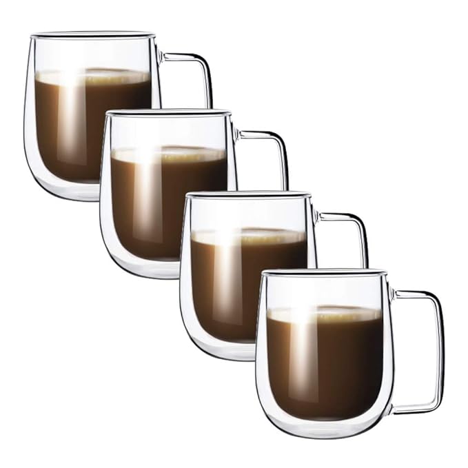 Double Wall Crystal Glass Tea Cup Coffee Mug - 270 ML