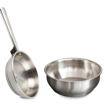 Femora Triply Bottom Stainless Steel 2 Pc Cookware Set, 26 cm Tasla, 24 cm Frypan