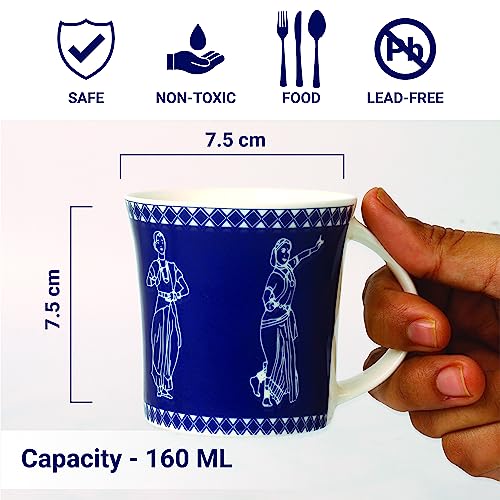 Classical Dancers Pattern Coffee & Tea Cup Set of 6, 160 ML, Femora