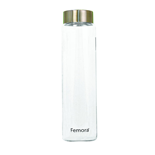 Borosilicate Glass Water Bottle With Stainless Steel Lid, 750 ML, 1 Pcs, Femora