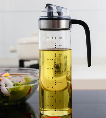 Femora Glass Oil Dispenser Bottle With - 500ML/17Oz, Oil Jar (Pack of 1)