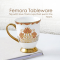 Royal Lotus Ceramic Mug Gold Pedestal Base Detail - Premium Ceramic Coffee Mug