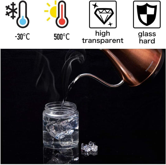 Borosilicate Glass Screw Jar With Wooden Lid, 350 ML, (Set of 6)