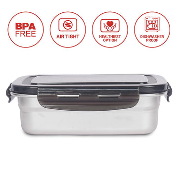 Femora Lunch Box High Steel Round Heavy Duty Airtight Leakproof Unbreakable Storage Container with Lock Lid Lunch Box for Office-College-School, Lunch Box - 1850 ml/ 62 Oz