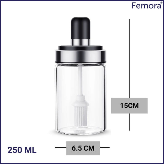 Borosilicate Glass Jar with Brush - 250ml