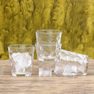 Clear Glass Bubble Water Glass Juice Glass Glasses, 6 Pcs, 300 ML, Femora