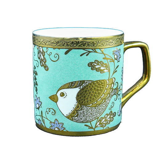 Premium Ceramic Goldcrest Green Tea Cup Set of 6, 180 ML, Femora