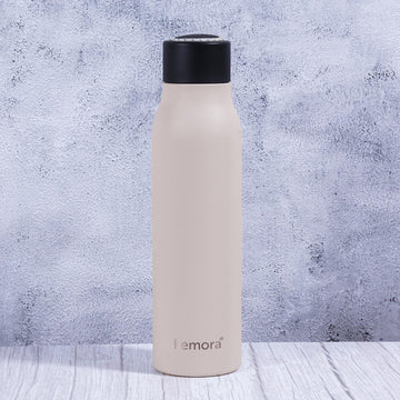 Femora UrbanFrost Cold & Hot Water Bottle with Double Walled Stainless Steel Insulated Flask Water Bottle, 600 ml, Soft Amber