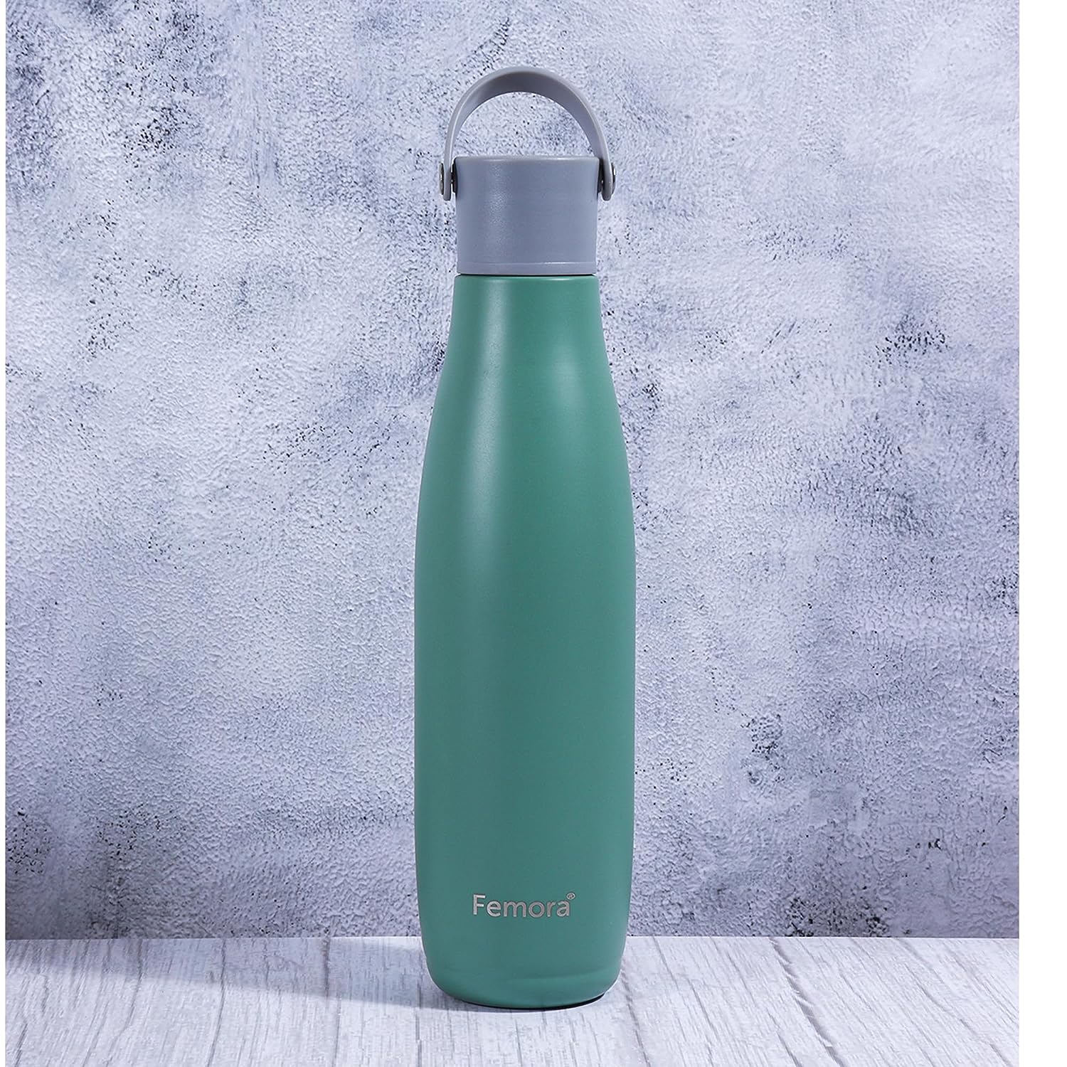 Femora Stainless Steel PureQuench Lifestyle Vessel Vacuum Insulated Flask Water Bottle, 700 ML, Jet Green