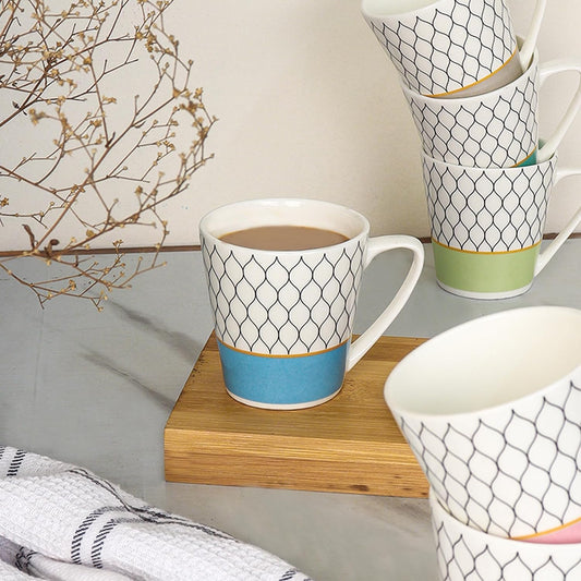 Ceramic Coffee & Tea Cup Set of 6, 180 ML, Femora