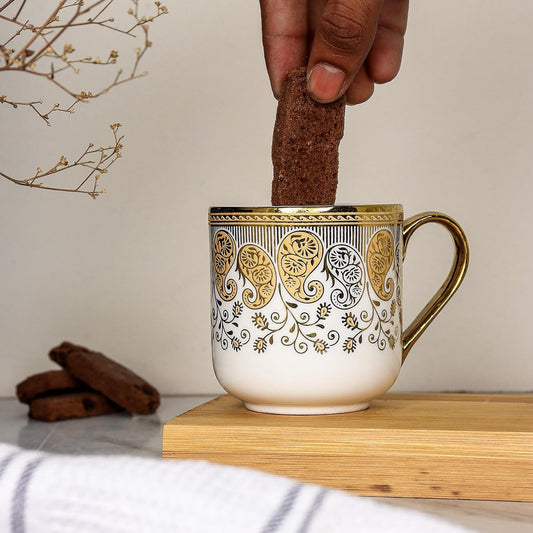 Femora Ceramic Gold Tea Cup (Royal Paisley)