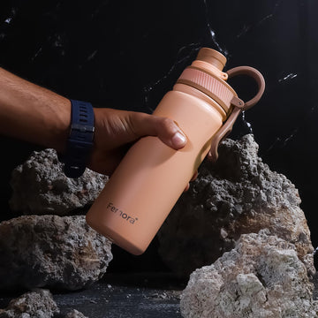 Femora Stainless Steel AquaBurst SportSip Vacuum Insulated Flask Water Bottle, 680 ML, Peech
