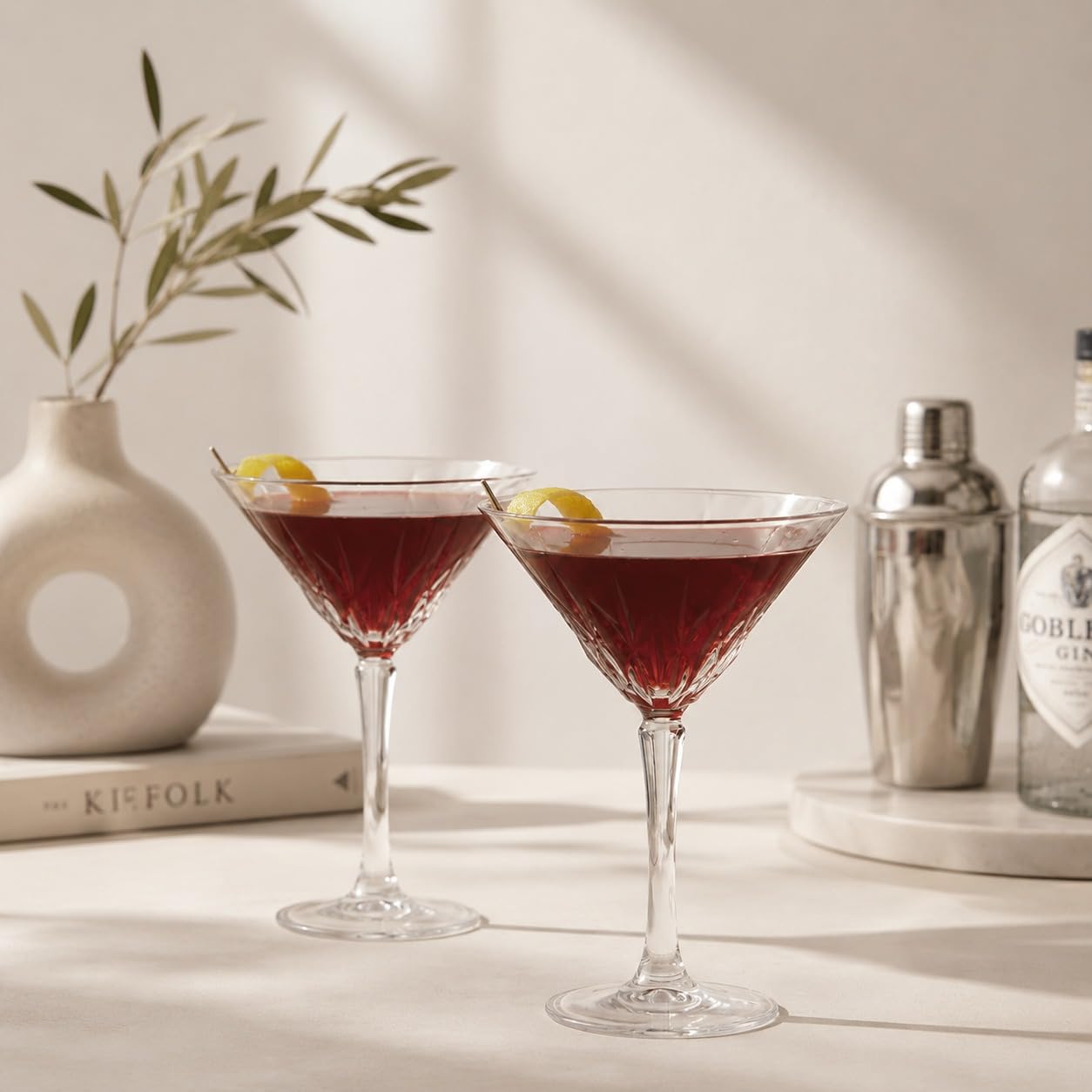 Femora Muse Cocktail Martini Glasses Set of 2 – 260ml Premium Clear Stemware