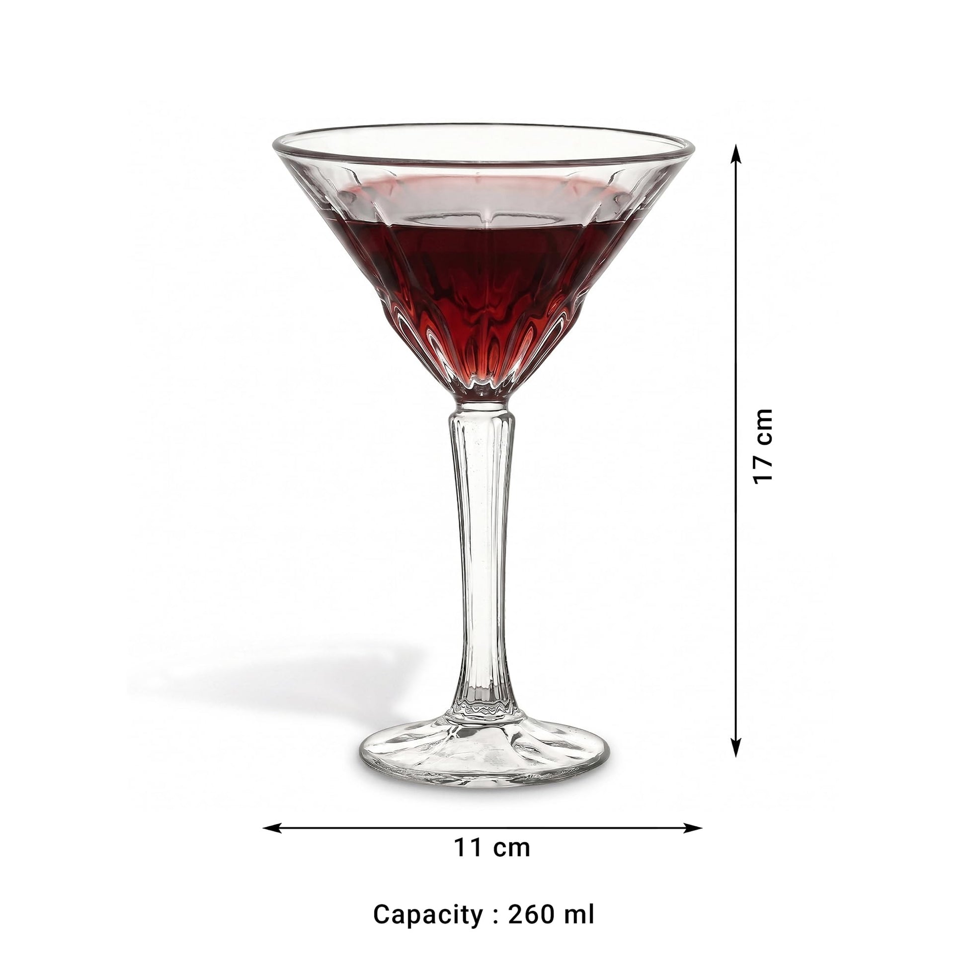 Femora Muse Martini Glass – Crystal Clear V-Shaped Cocktail Glass 260ml