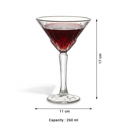 Femora Muse Martini Glass – Crystal Clear V-Shaped Cocktail Glass 260ml