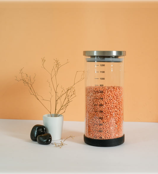 Storage Jars Borosilicate Glass With Silicon Bottom Air Tight Jar Femora