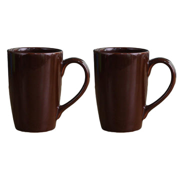 Femora Ceramic Coffee Mug - Set of 2(360ml) Multi - Color Tea Cups, Stackable, Chip Resistant, Large Serving Coffee Cup, Ideal Coffee Mug for Gift - Brown (Color May Vary)