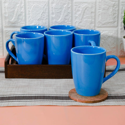 Ceramic Coffee Mug - Set of 6(360ml) for Gift - Sky-Blue