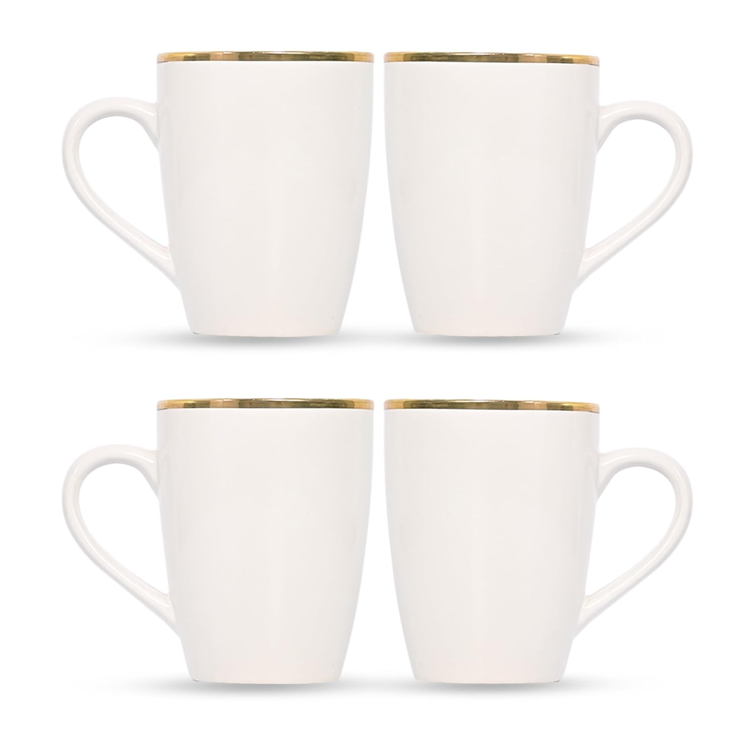 Gold Line Design Ceramic Coffee Mug, Tea cups Set of 4 (320ml)