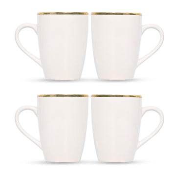 Gold Line Design Ceramic Coffee Mug, Tea cups Set of 4 (320ml)