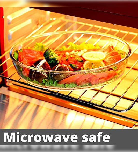 Borosilicate Glass Baking Dish, Oval Microwave Safe Container, Femora