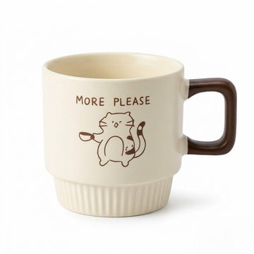 Femora Printed Ceramic Coffee Mug 320 ML | Cat & Quote Design | Birthday & Gifting | Tea & Coffee Cup for Home & Office