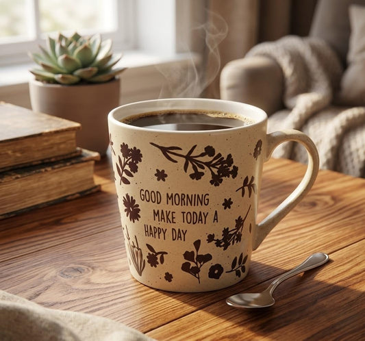 Femora Ceramic Coffee Mug 320 ML | Motivational & Printed Design | Stylish Tea & Coffee Cup for Home & Office