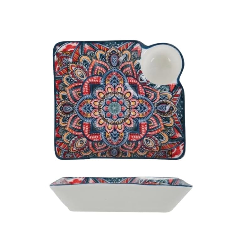 Femora Ceramic Snack Bowl with Handle | Serving Bowl with Handle