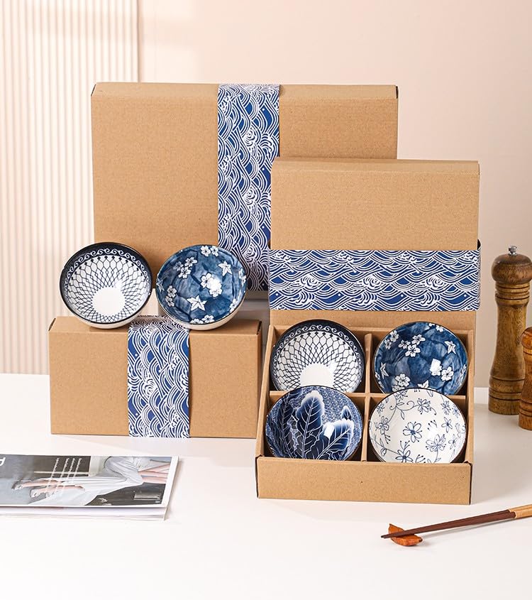 Femora Ceramic Bowl Set of 4| Elegant Serving Bowls, Gift-Pack Ideal for Gifting