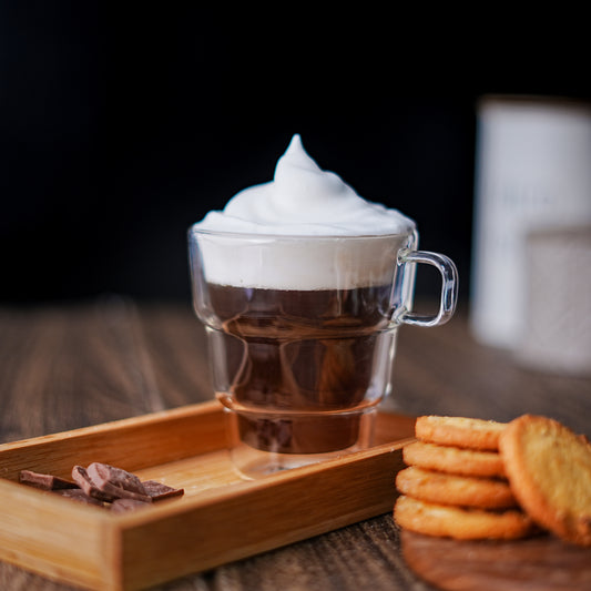 Double Wall Borosilicate Glass Coffee & Tea Mug with Handle | Clear Insulated Cup for Cappuccino, Latte | 250ml / 280ml / 360ml | Heat Resistant
