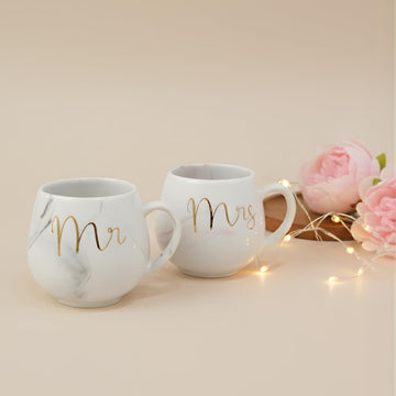 Couple Coffee Mug Set of 2 | Ceramic Mr & Mrs / King & Queen Mugs | Wedding, Anniversary & Engagement Gift for Couples