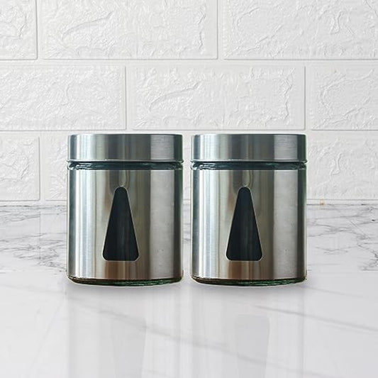 Kitchen Storage Jars Steel Finish With See Through Window Jar Femora
