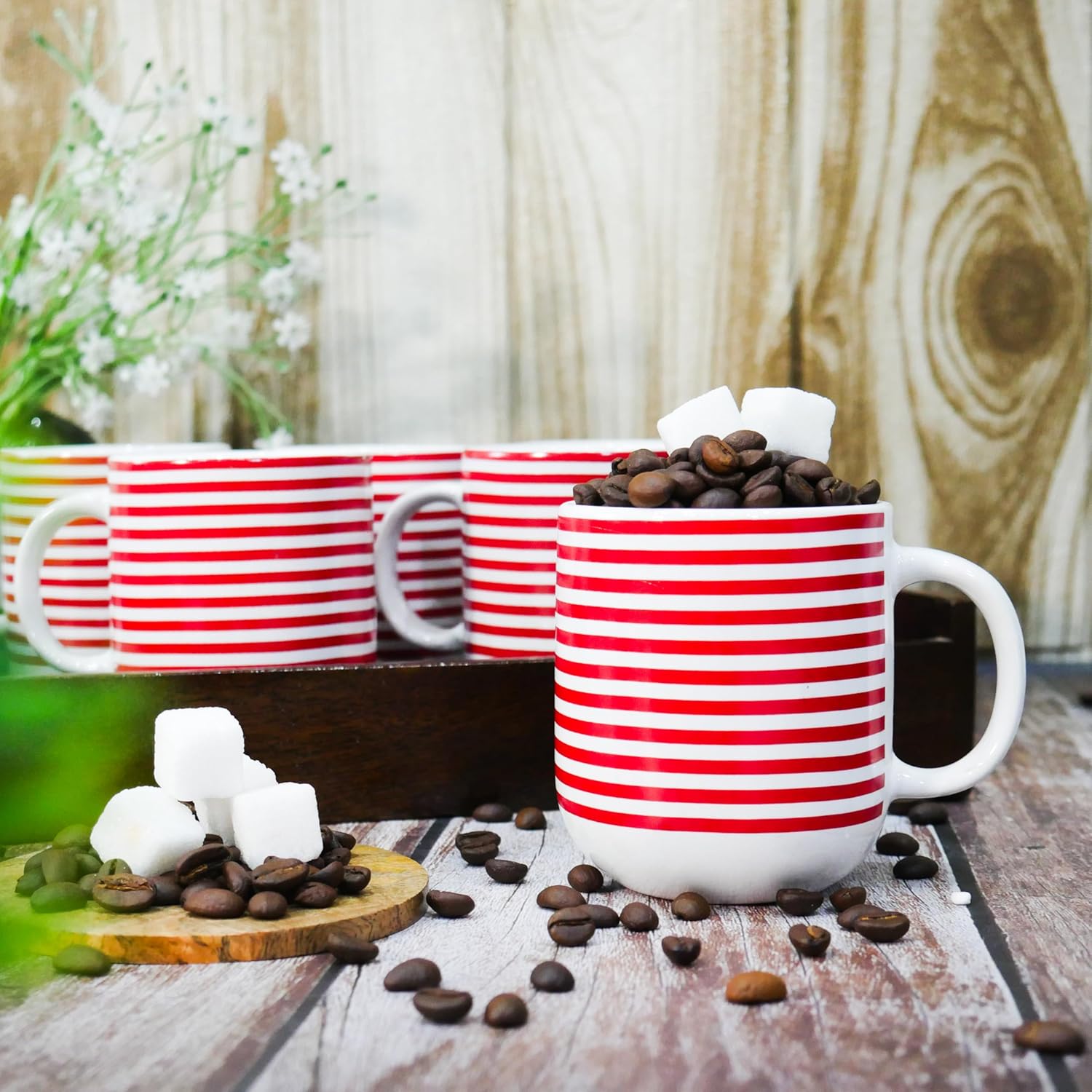 Handcrafted Ceramic Coffee & Tea Cup Set of 6, 180 ML,