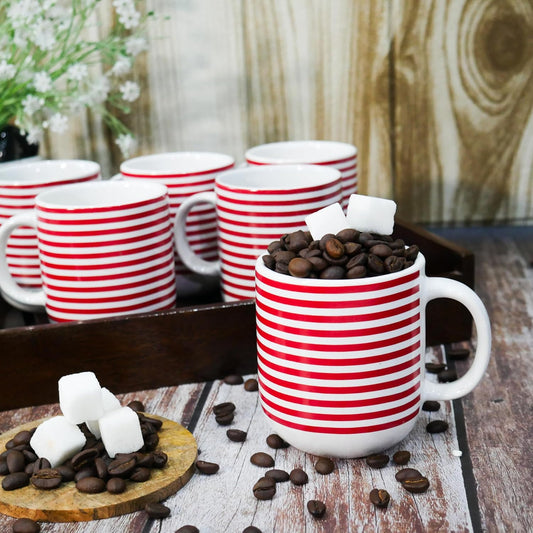 Handcrafted Ceramic Coffee & Tea Cup Set of 6, 180 ML,