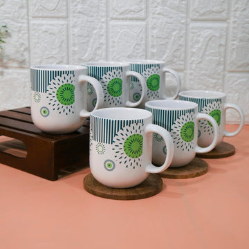 Handcrafted Ceramic Coffee & Tea Cup Set of 6, 180 ML, Atomic Star Design Tea Cups,